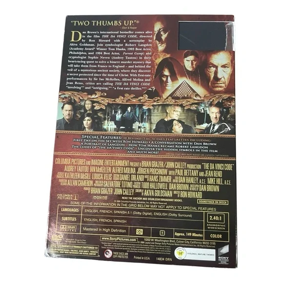 The DaVinci Code DVD EUC - Picture 2 of 7